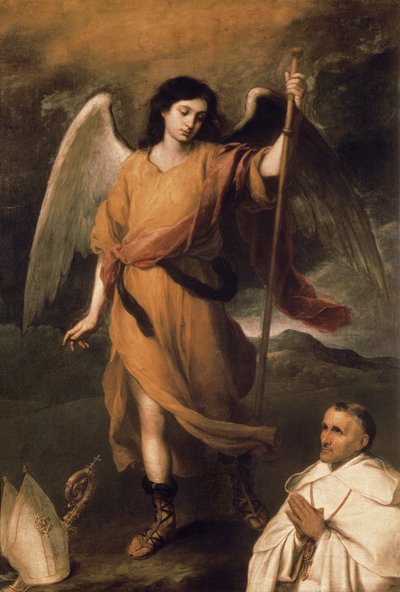 Archangel Raphael with Bishop Domonte by Bartolomé Esteban Murillo